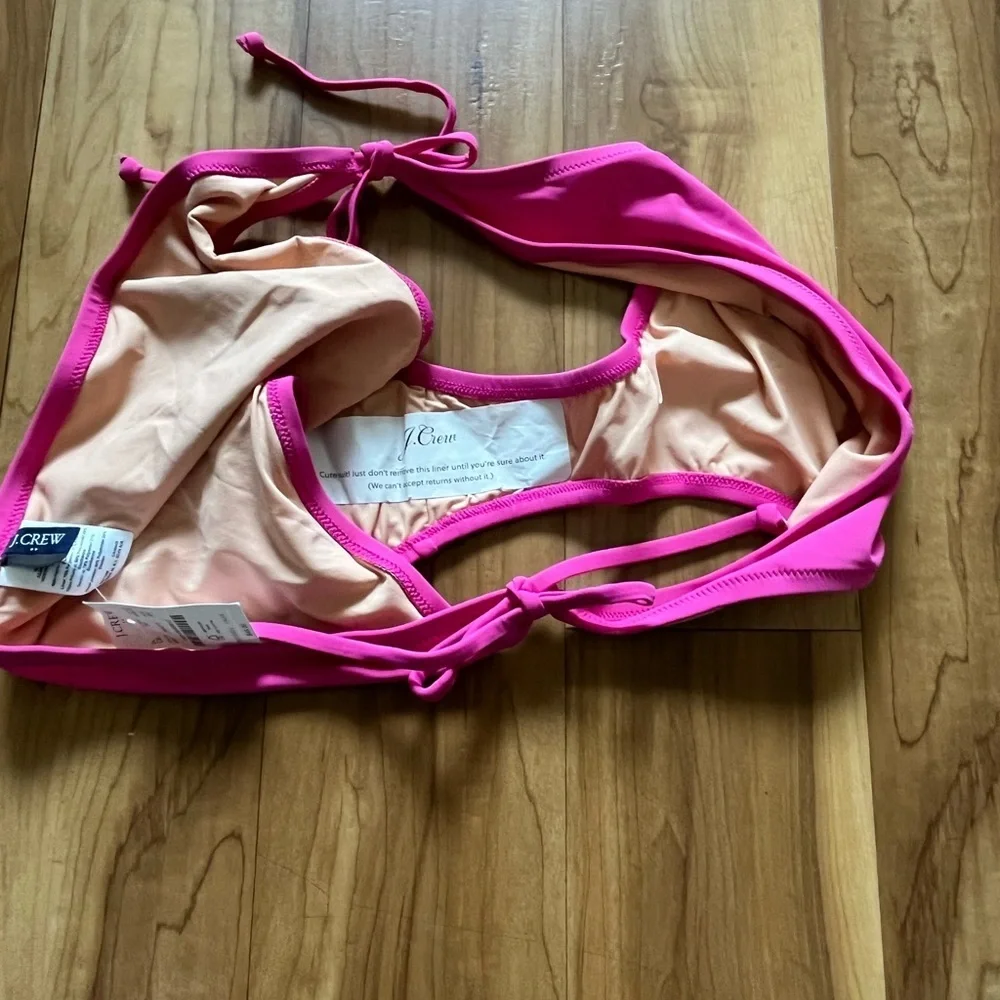 J.Crew Neon Pink Bikini Bottom Side Tie 3X NWT High Cut Swim Bottom